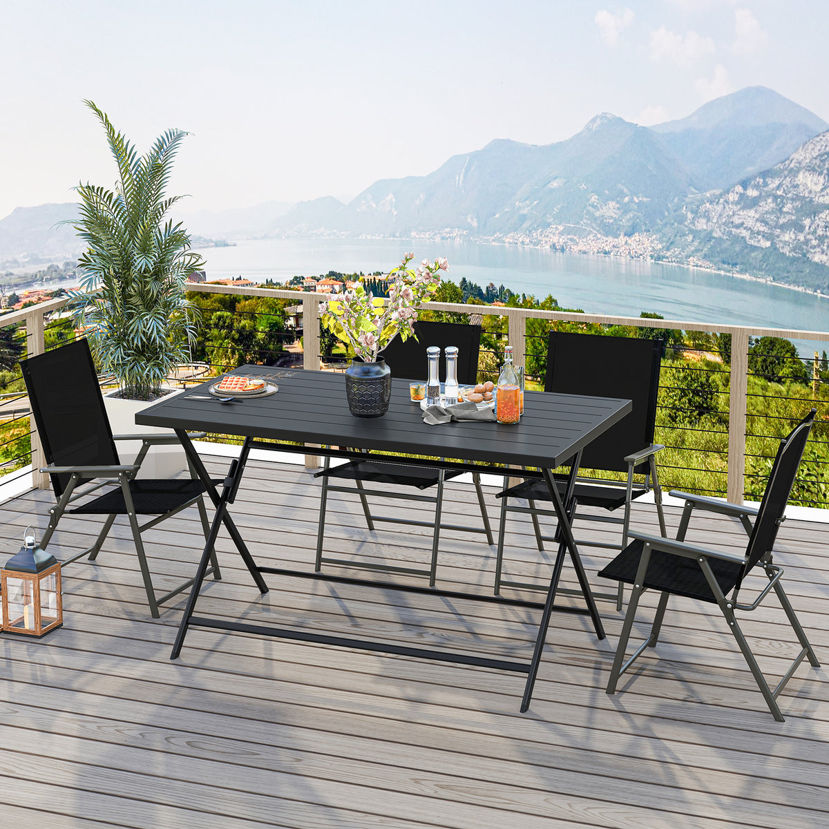 5-Piece Foldable Outdoor Dining Set for Backyard Garden Deck Patio Dining Sets at Gallery Canada