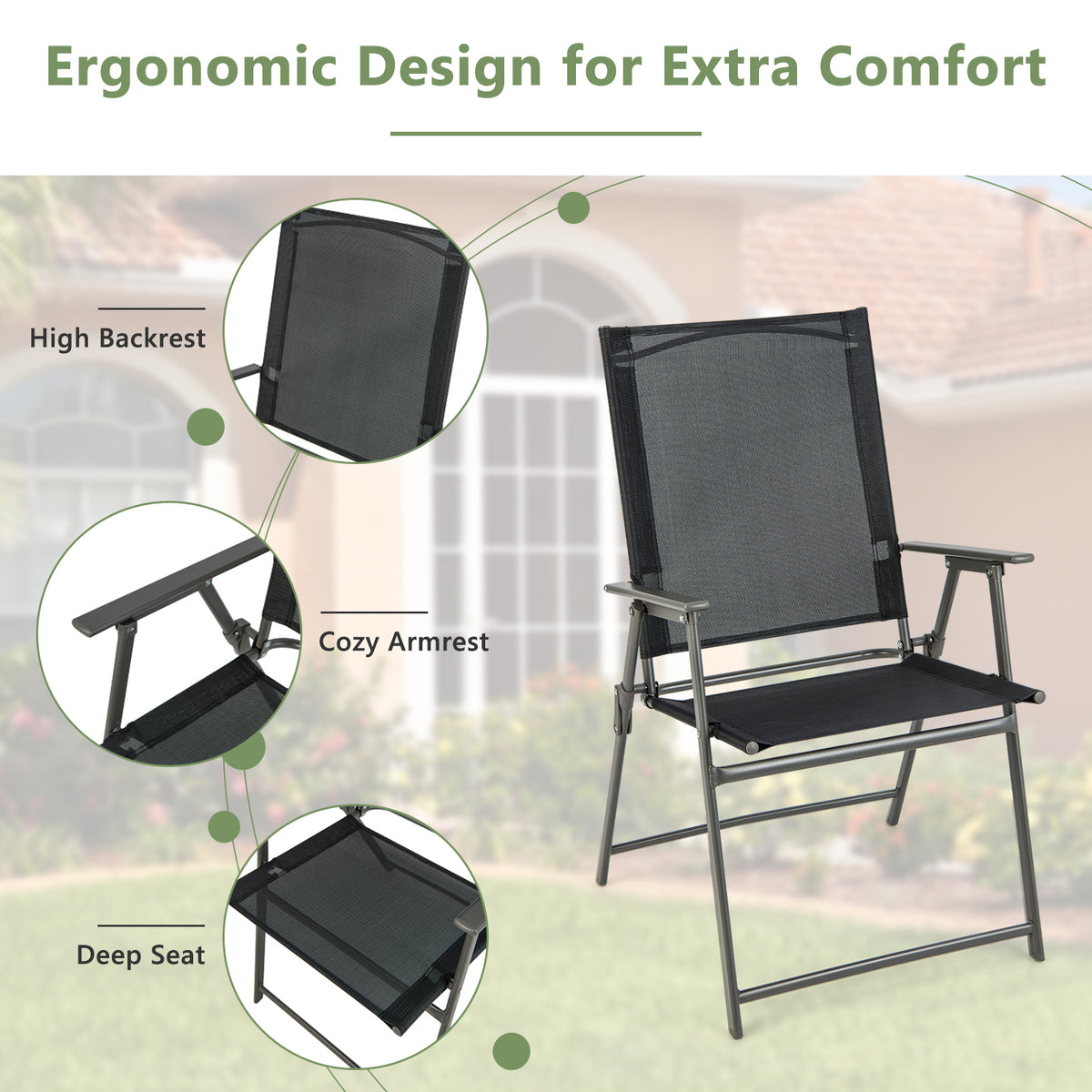 5-Piece Foldable Outdoor Dining Set for Backyard Garden Deck Patio Dining Sets at Gallery Canada