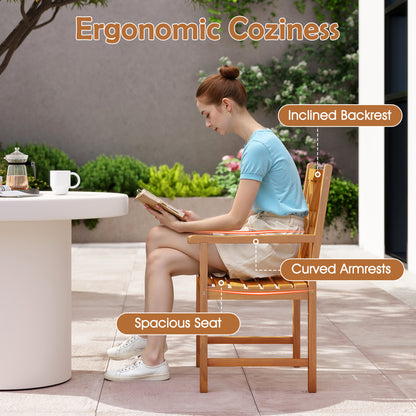 5-Piece Square Patio Dining Set, Acacia Table & Armchairs, Natural Patio Dining Sets at Gallery Canada