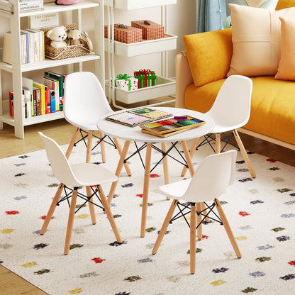 5-Piece Kids Mid-Century Modern Table Chairs Set, White Kids Table & Chair Sets at Gallery Canada