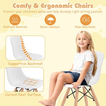 5-Piece Kids Mid-Century Modern Table Chairs Set, White Kids Table & Chair Sets at Gallery Canada
