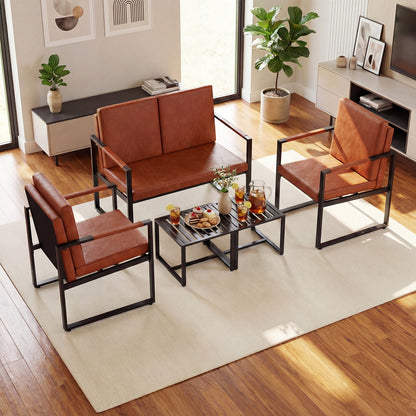 5 Piece Living Room Set, 2 Accent Chairs, 2 Coffee Tables, Brown Sofas & Loveseats at Gallery Canada