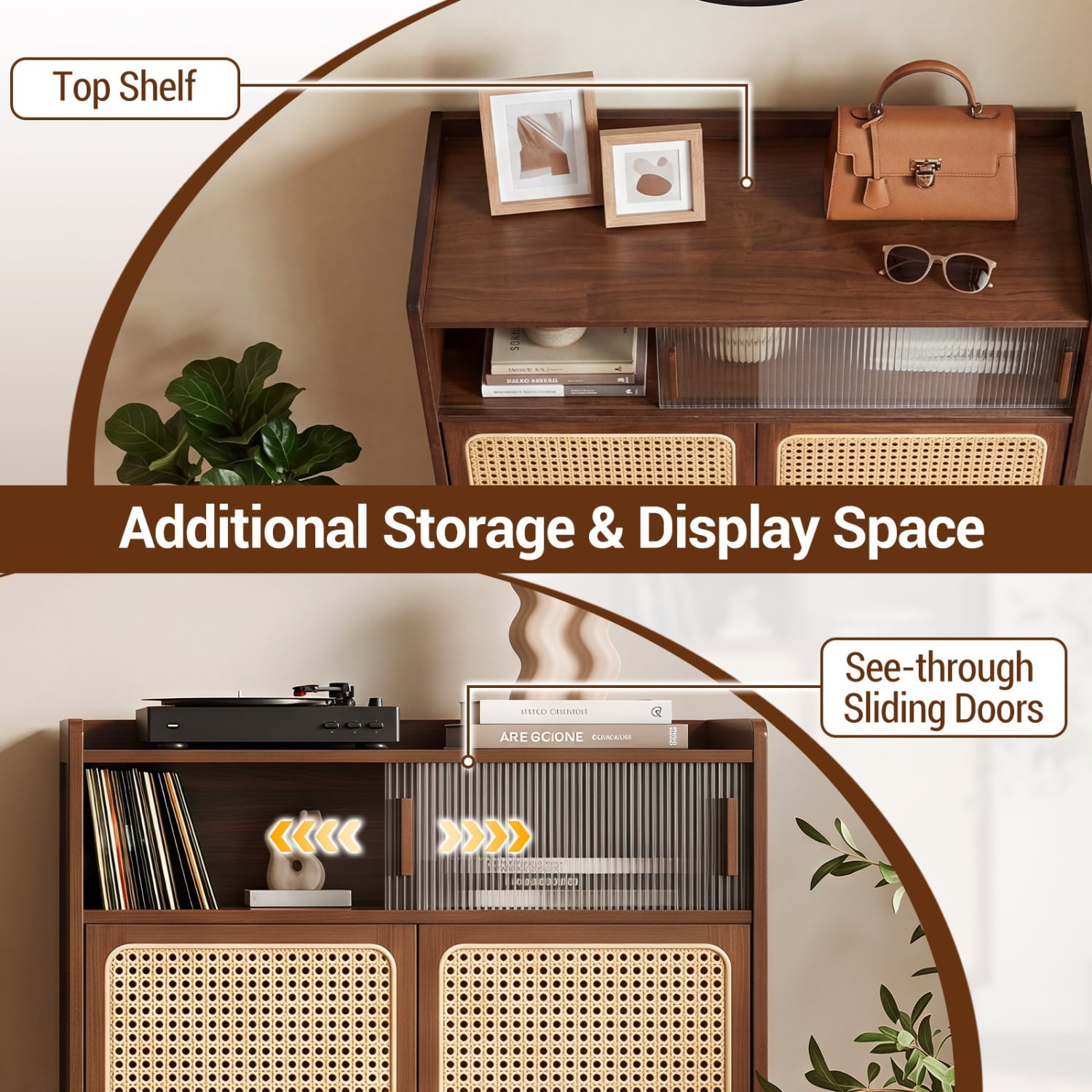 5-Tier Bamboo Shoe Cabinet, Woven Rattan Doors, Walnut Shoe Racks & Storage Benches at Gallery Canada