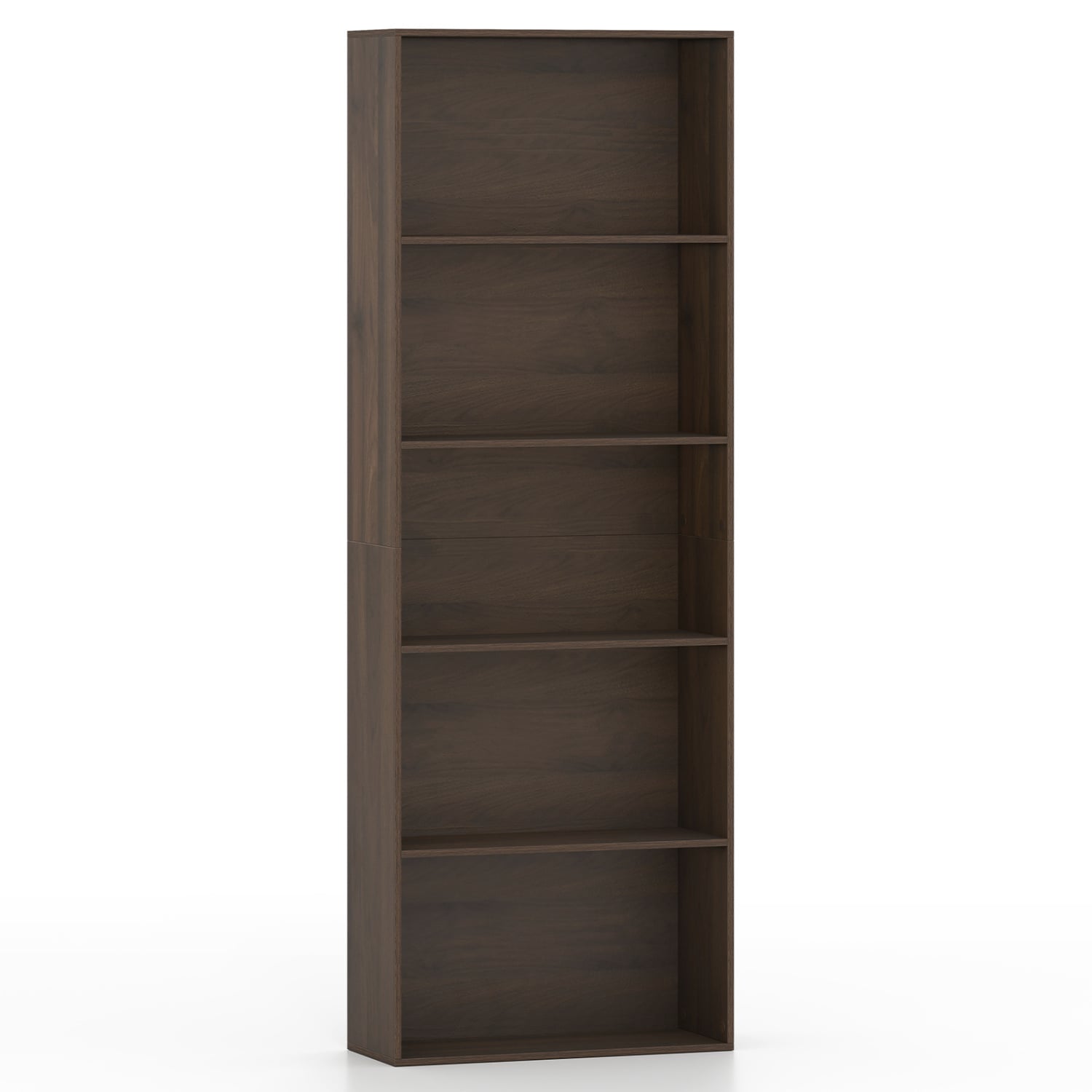 5-Tier Bookshelf Open Bookcase, Dark Walnut Bookcases at Gallery Canada