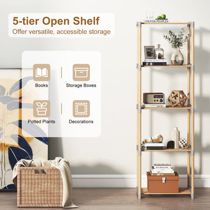 5-Tier Bookshelf With Open Shelves, Home Office And Bathroom Bookcases at Gallery Canada