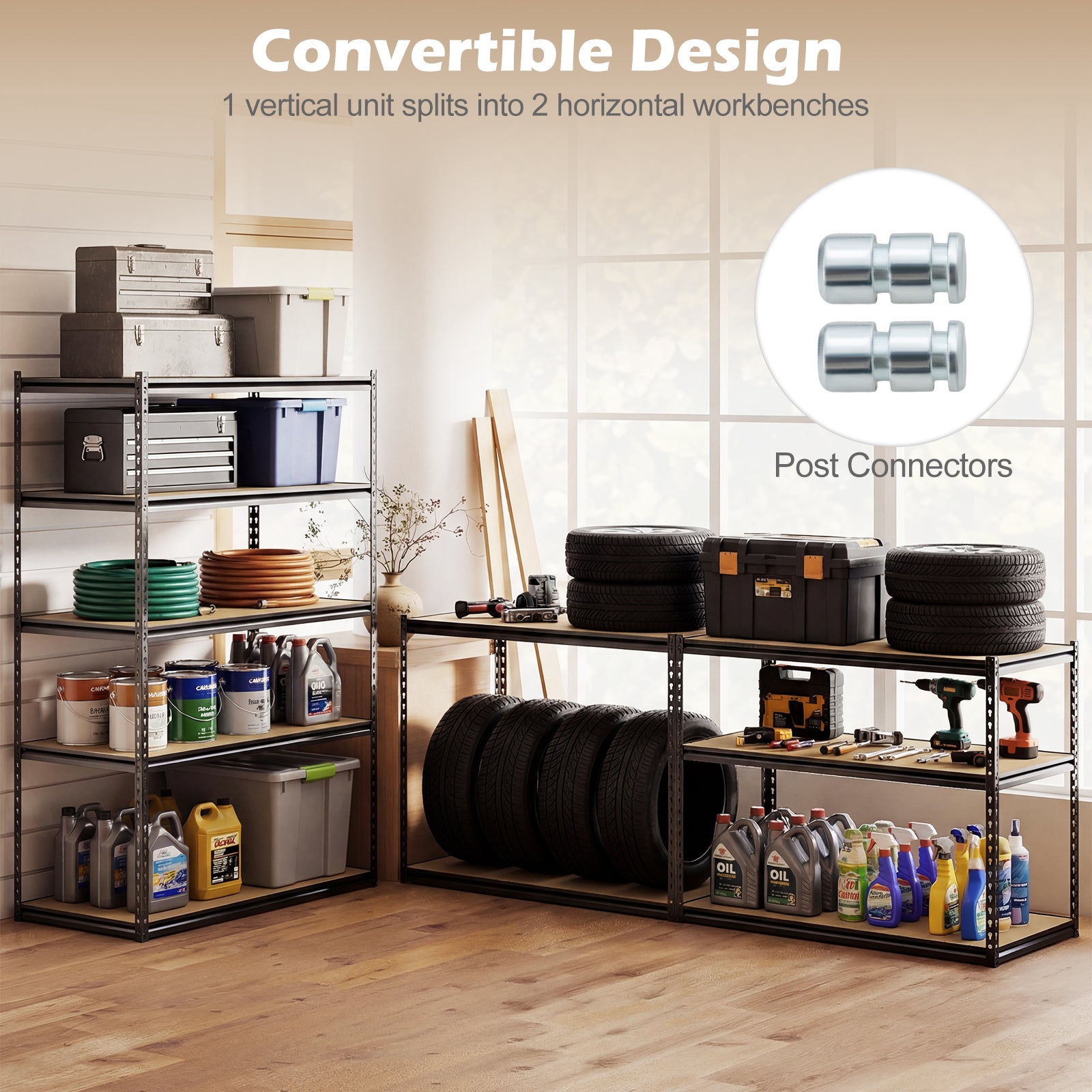 5-Tier Garage Shelving Unit, 2200 LBS Heavy Duty, Adjustable Utility Rack Garages at Gallery Canada