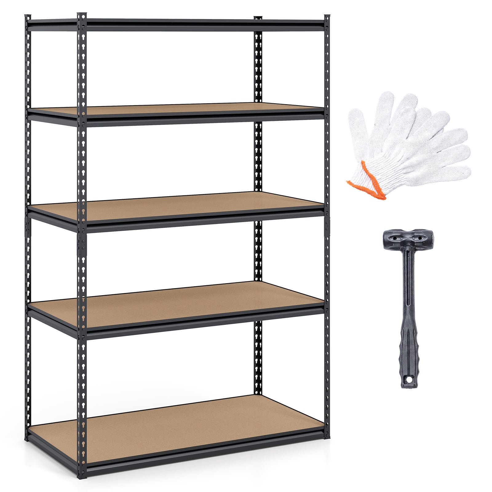 5-Tier Garage Shelving, 2200 LBS Heavy Duty Adjustable Utility Rack Garages Black at Gallery Canada