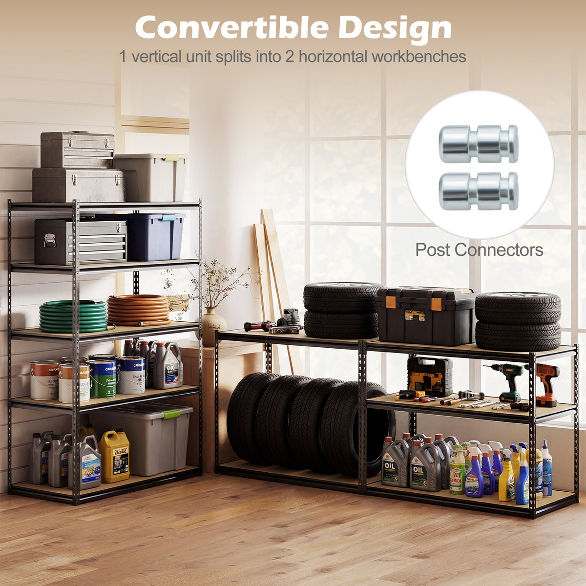 5-Tier Garage Shelving, 2200 LBS Heavy Duty Adjustable Utility Rack Garages at Gallery Canada