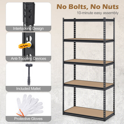 5-Tier Garage Shelving Unit, 2200 LBS Metal Storage Shelves, Adjustable Utility Rack Garages at Gallery Canada