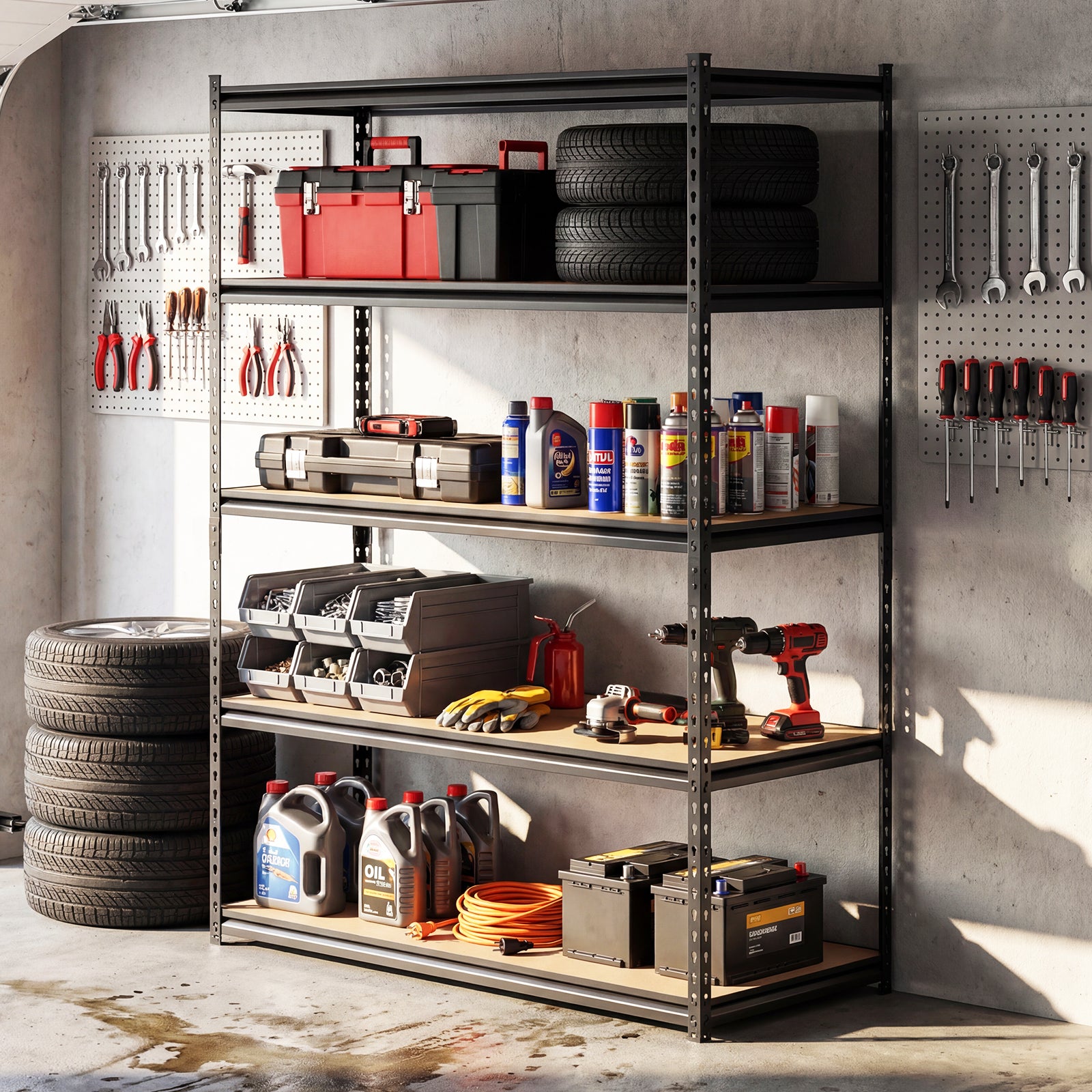 5-Tier Garage Shelving Unit, 1 Piece, Black Garages at Gallery Canada