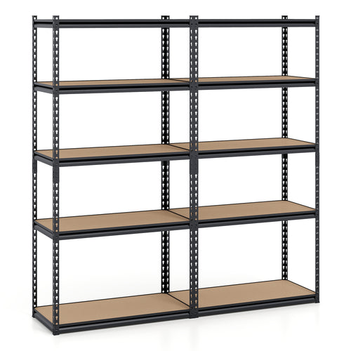 5-Tier Garage Shelving Unit, 2200 LBS, Adjustable Metal Storage Rack, Set of 2