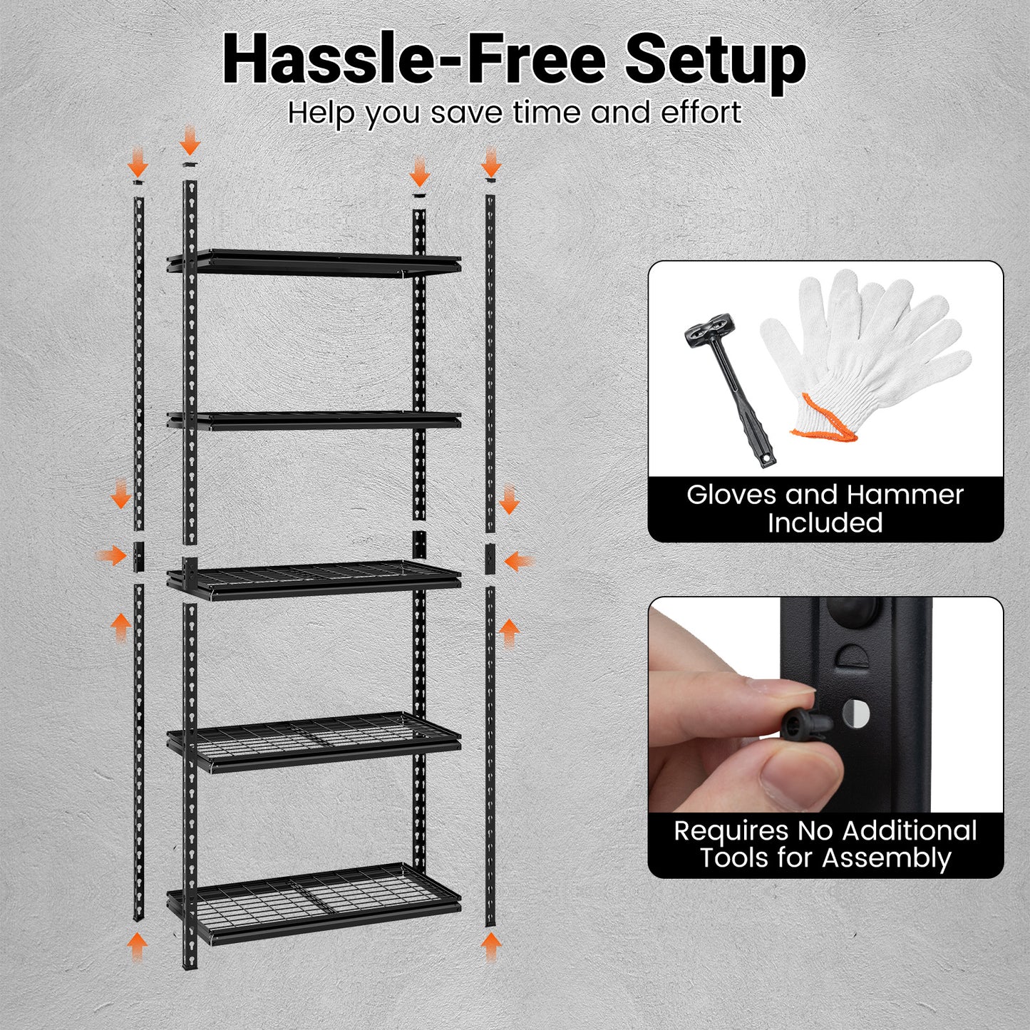 5-Tier Heavy-Duty Metal Shelving Unit, Adjustable Wire Rack, Black Sheds & Outdoor Storage at Gallery Canada