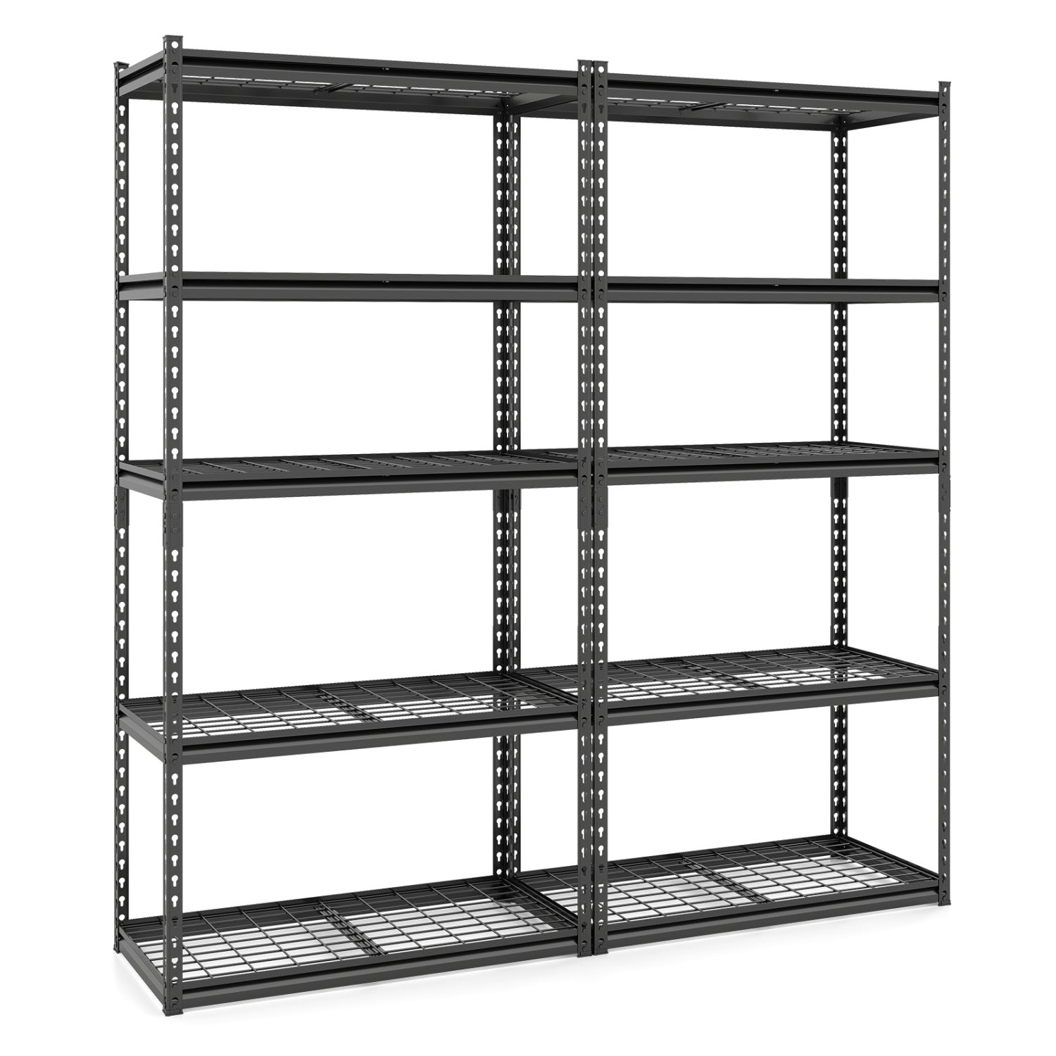 5-Tier Metal Shelving Unit, Adjustable Wire Rack, Set of 2, Black Sheds & Outdoor Storage at Gallery Canada