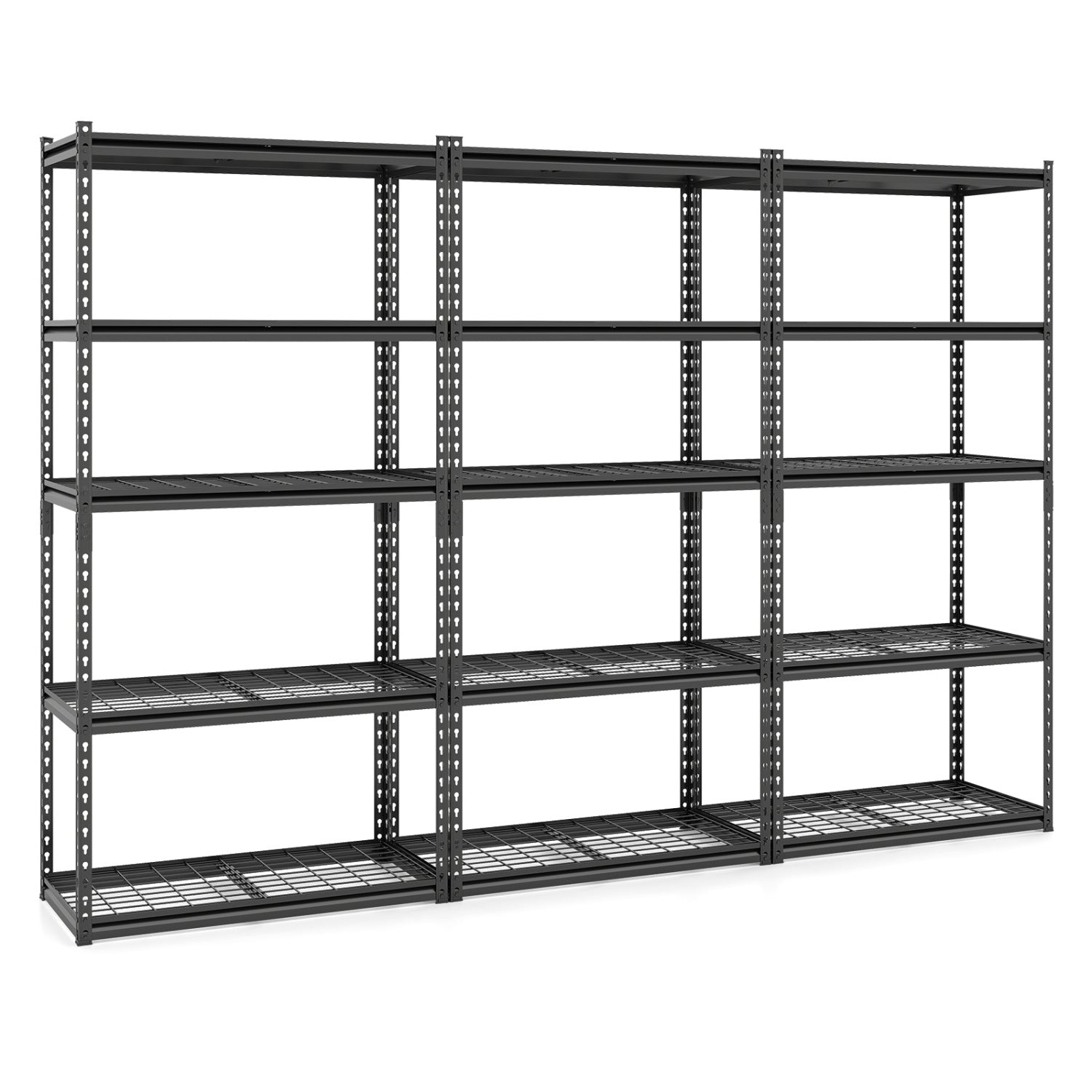 5-Tier Metal Shelving Unit, Adjustable Wire Rack Set of 3, Black Sheds & Outdoor Storage Black at Gallery Canada