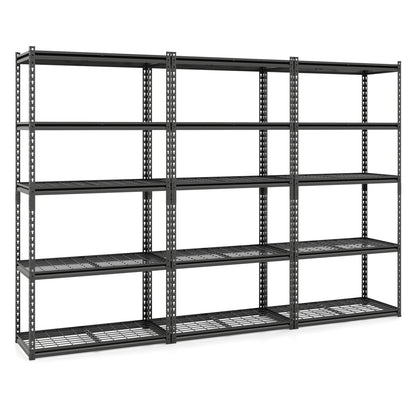 5-Tier Metal Shelving Unit, Adjustable Wire Rack Set of 3, Black Sheds & Outdoor Storage Black at Gallery Canada