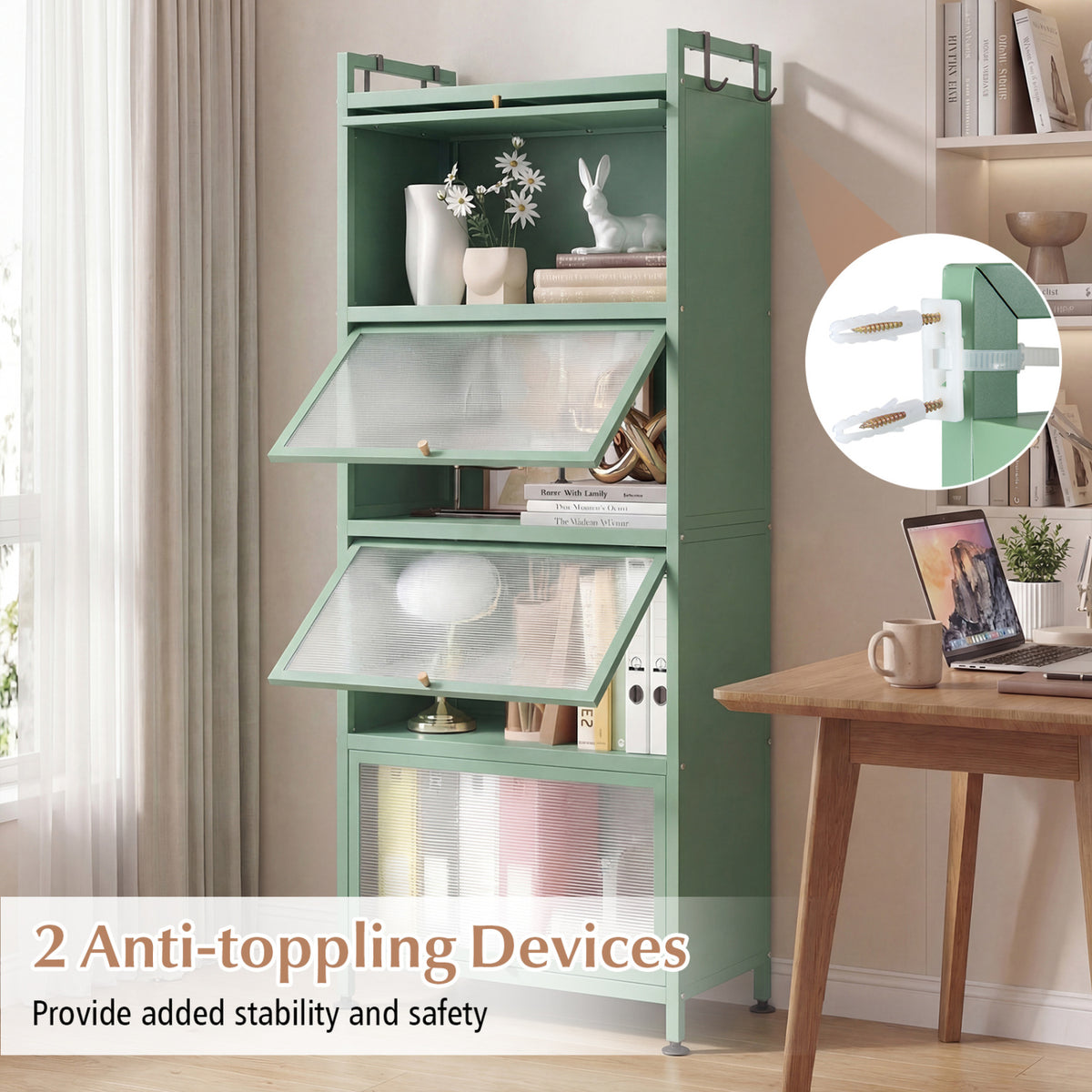 5-Tier Kitchen Baker's Rack, Flip-up PC Doors, Green Baker's Racks at Gallery Canada