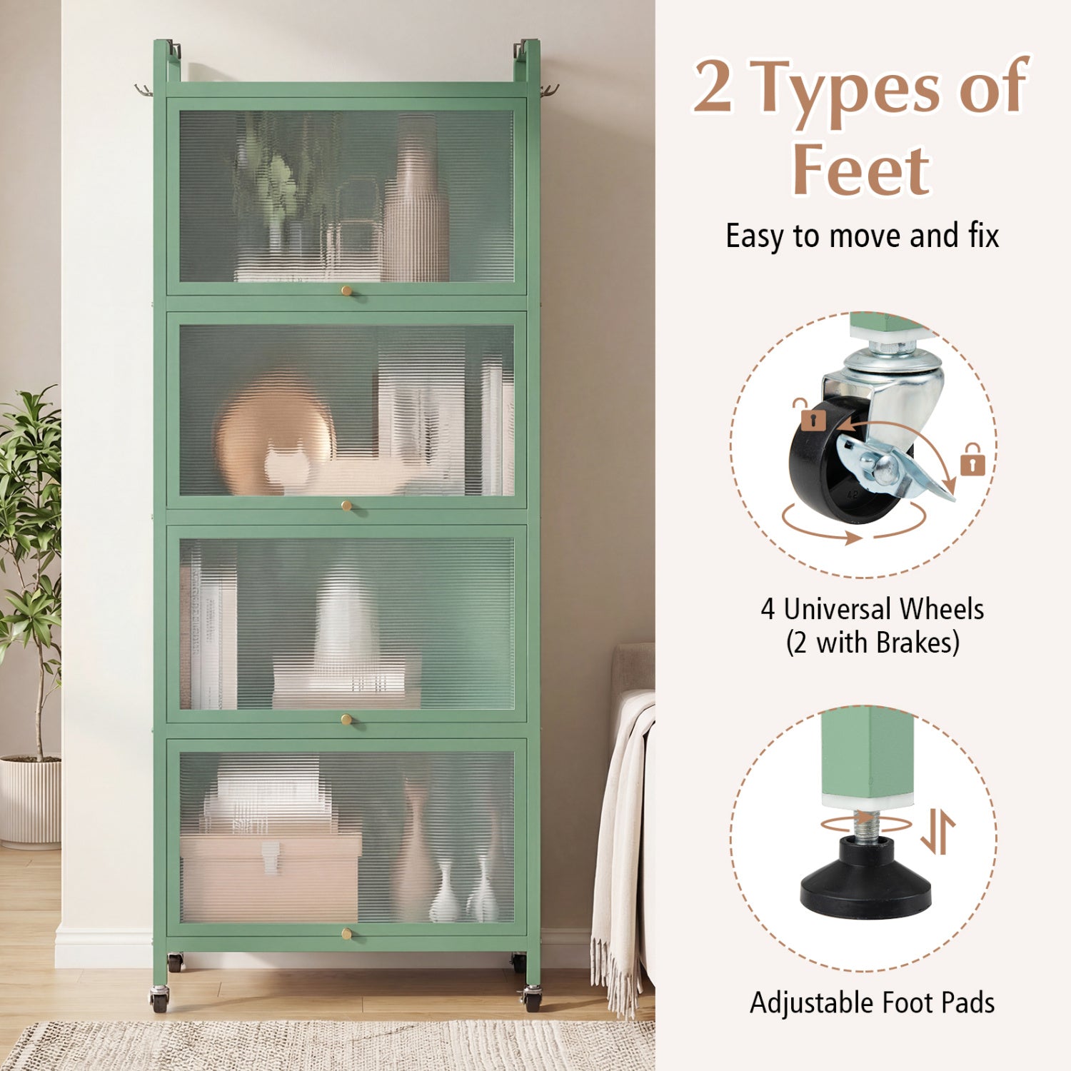 5-Tier Kitchen Baker's Rack, Flip-up PC Doors, Green Baker's Racks at Gallery Canada
