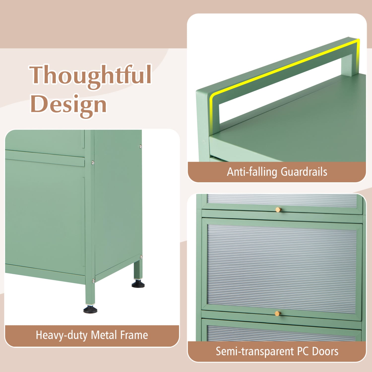 5-Tier Kitchen Baker's Rack, Flip-up PC Doors, Green Baker's Racks at Gallery Canada