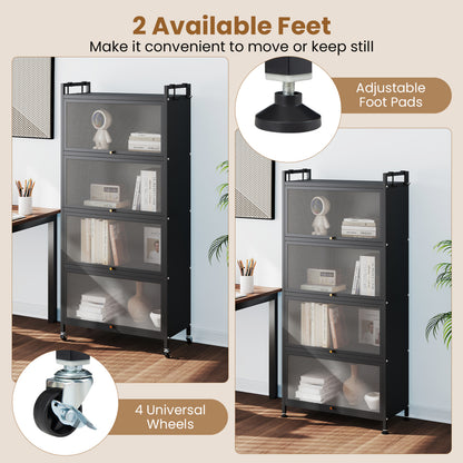 5-Tier Kitchen Cabinet, 4 Flip-Up Doors, Black Sideboards Cabinets & Buffets at Gallery Canada