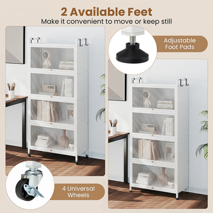 5-Tier Kitchen Storage Cabinet, Adjustable Feet, White Sideboards Cabinets & Buffets at Gallery Canada