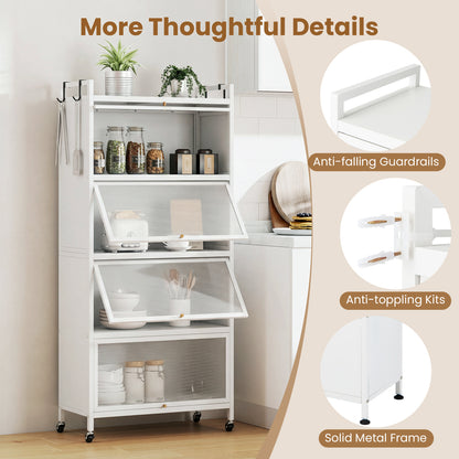 5-Tier Kitchen Storage Cabinet, Adjustable Feet, White Sideboards Cabinets & Buffets at Gallery Canada