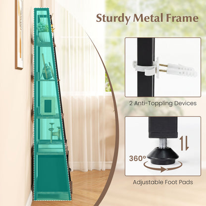 5-Tier Ladder Bookshelf with Fabric Drawer for Living Room and Home Office, Rustic Brown Bookcases at Gallery Canada