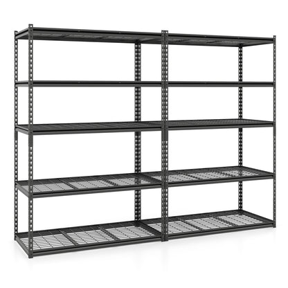 5-Tier Metal Shelving Unit, 2000 Lbs Capacity, Adjustable Wire Racks, Set Of 2, Black Garages at Gallery Canada