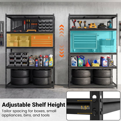 5-Tier Metal Shelving Unit, 2000 Lbs Capacity, Adjustable Wire Racks, Set Of 3, Black Garages at Gallery Canada