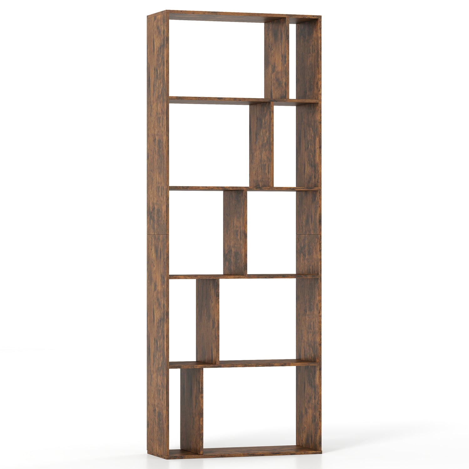 5-Tier Modern Bookshelf with Open Back and 2 Anti-Tipping Kits, Brown Bookcases at Gallery Canada