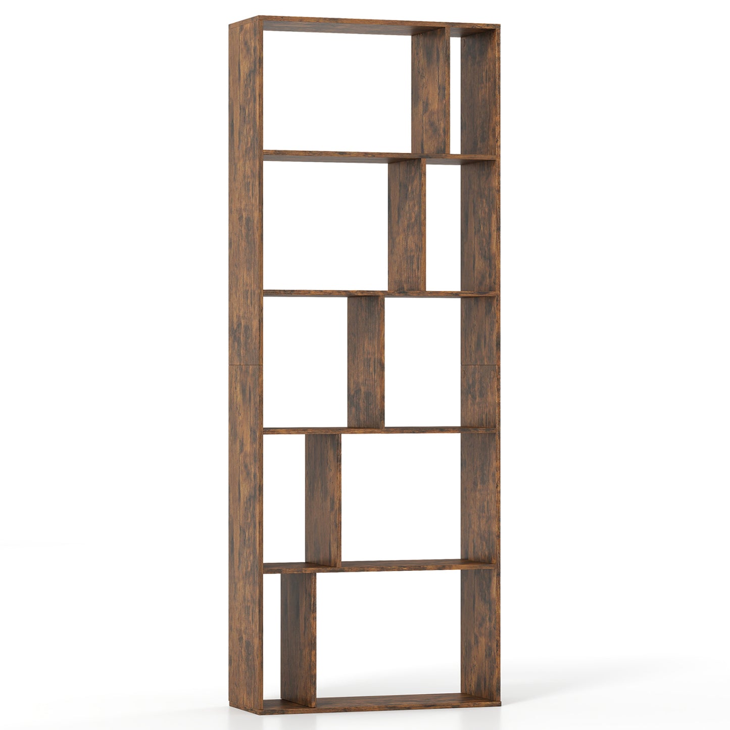 5-Tier Modern Bookshelf with Open Back and 2 Anti-Tipping Kits, Brown Bookcases at Gallery Canada