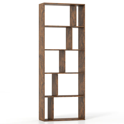 5-Tier Modern Bookshelf with Open Back and 2 Anti-Tipping Kits, Brown Bookcases at Gallery Canada
