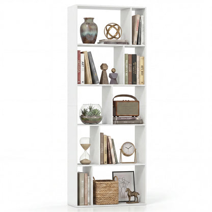 5-Tier Modern Bookshelf with Open Back and 2 Anti-Tipping Kits, White Bookcases at Gallery Canada
