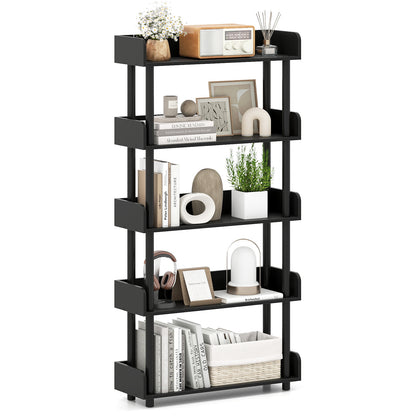 5-Tier Open Bookcase with Industrial Storage, Black Bookcases at Gallery Canada
