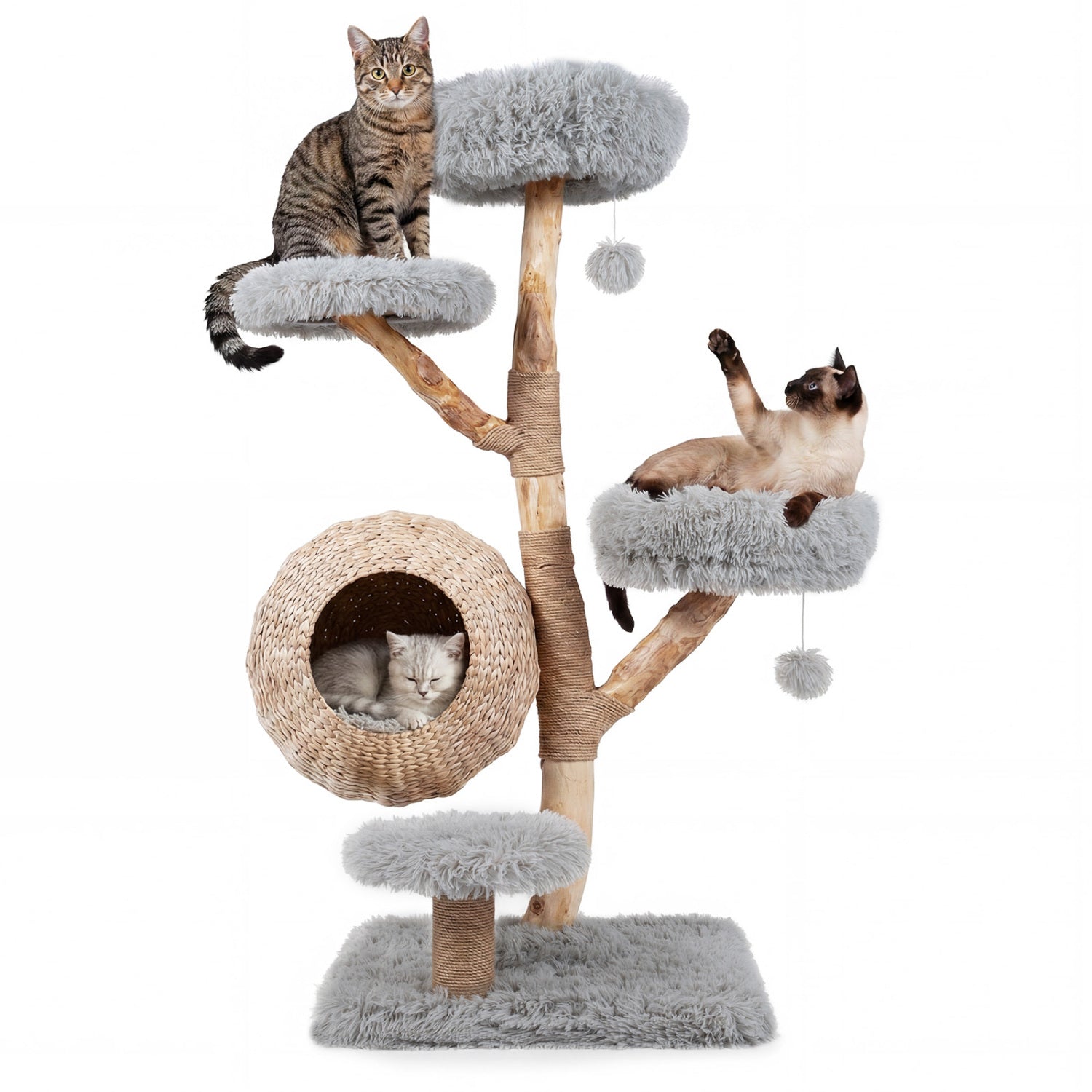 5-Tier Wooden Cat Tree, Gray Cat Trees Condos & Scratchers at Gallery Canada