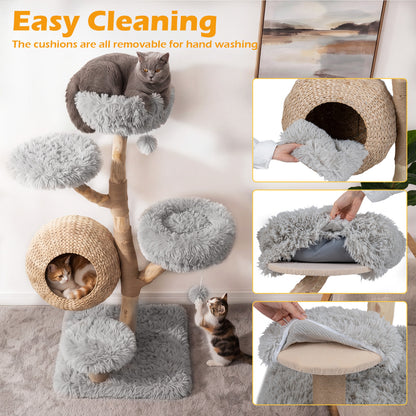 5-Tier Wooden Cat Tree, Gray Cat Trees Condos & Scratchers at Gallery Canada
