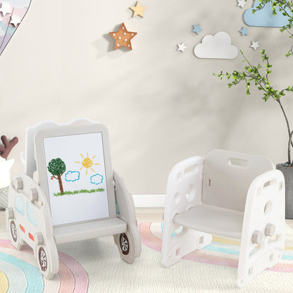 Convertible Toddler Slide Set, Kids Art Easel With Stool And Book Rack, Gray Climbers & Slides at Gallery Canada