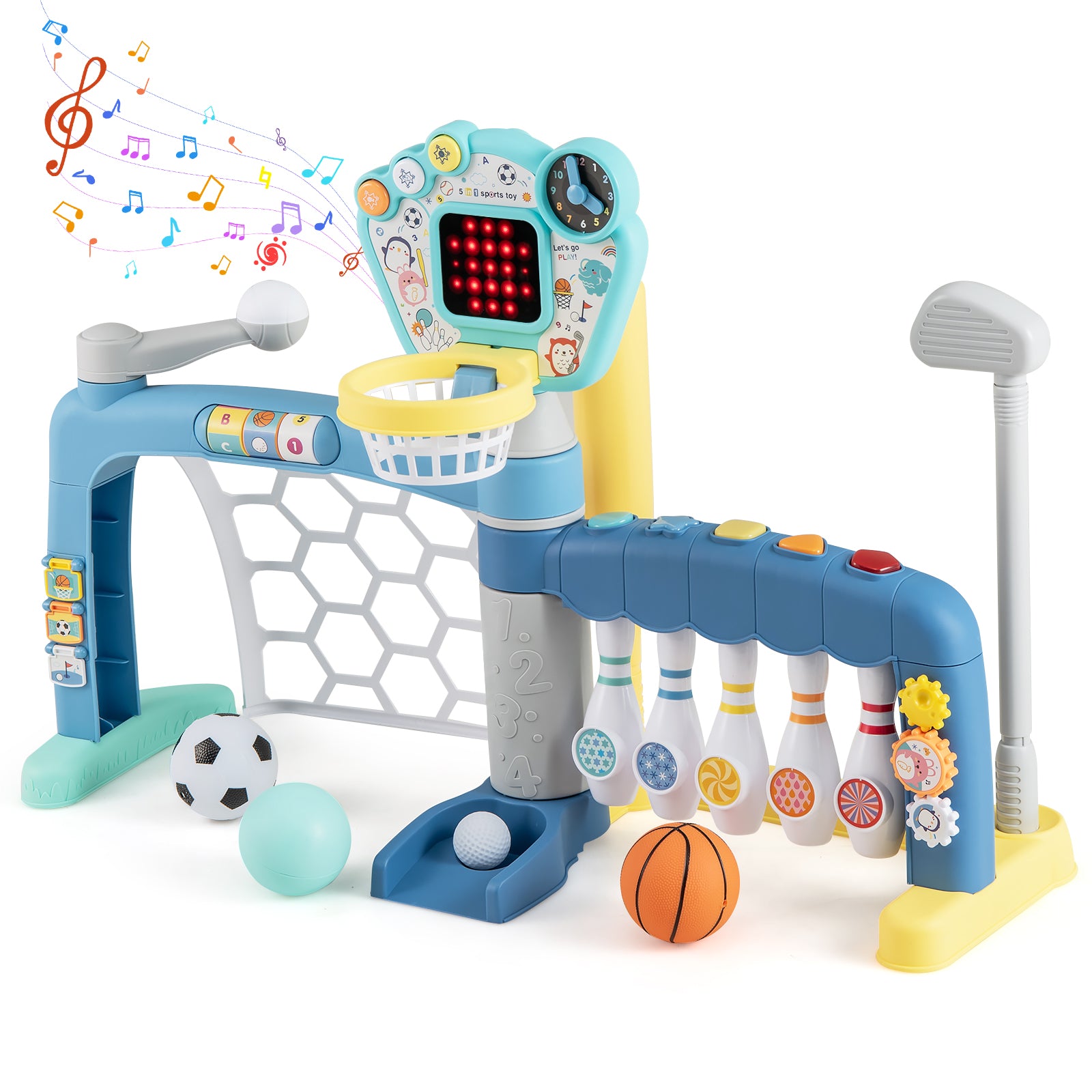 5 In 1 Toddler Sports Toy, Adjustable Basketball Hoop, 18 Months+ Toy Sports at Gallery Canada