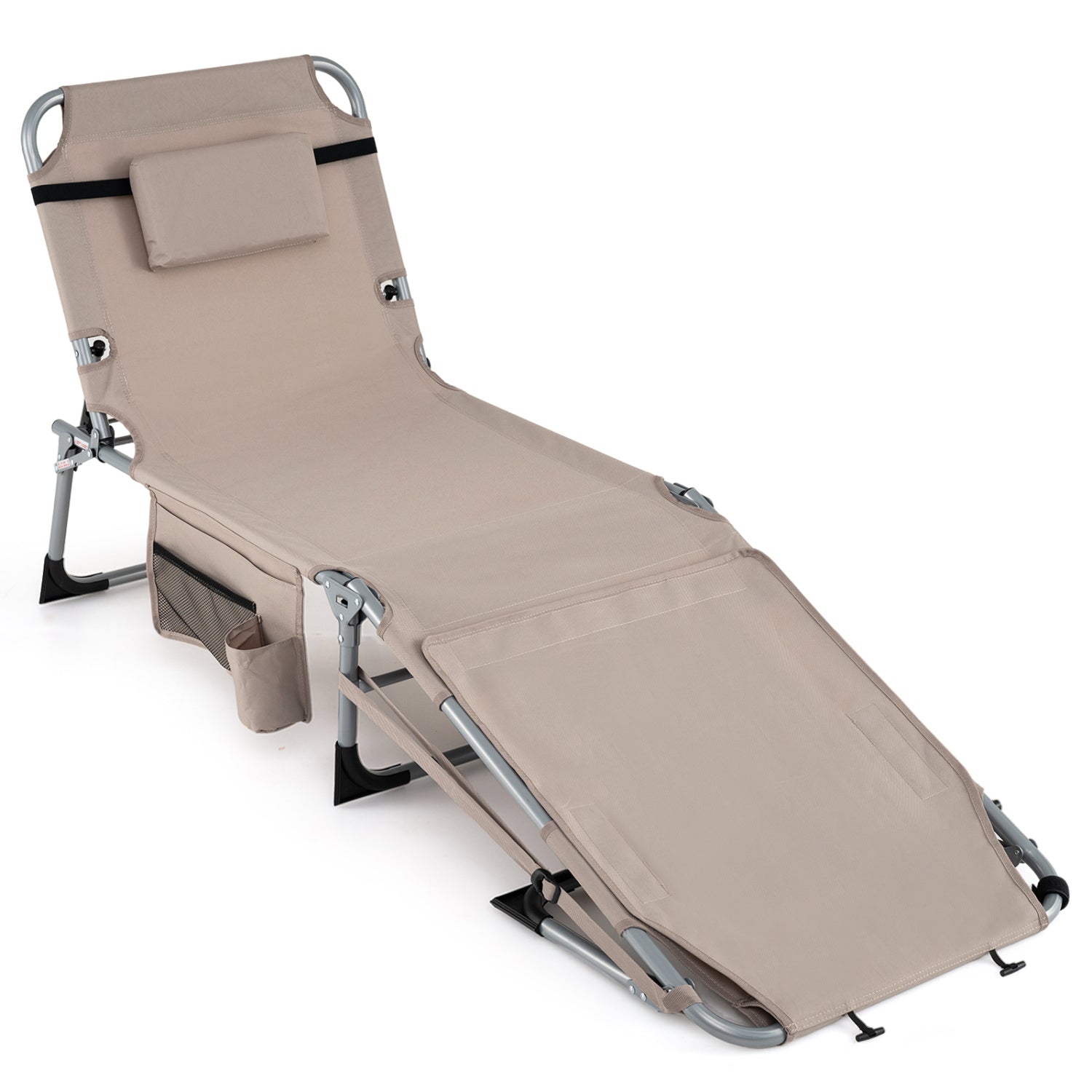 5-Position Outdoor Folding Chaise Lounge Chair, Beige Outdoor Seating & Patio Chairs at Gallery Canada