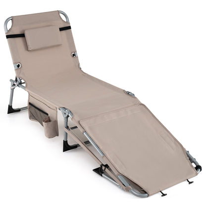 5-Position Outdoor Folding Chaise Lounge Chair, Beige Outdoor Seating & Patio Chairs at Gallery Canada