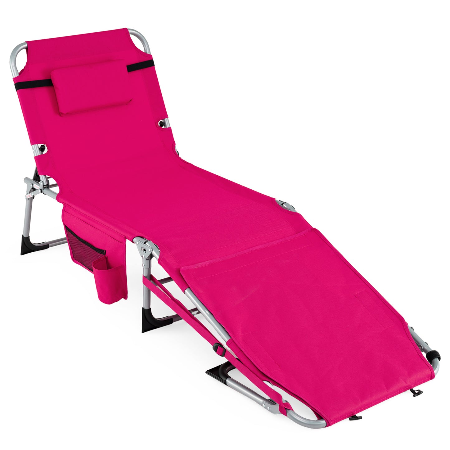 5-Position Outdoor Folding Chaise Lounge Chair, Pink Outdoor Seating & Patio Chairs Pink at Gallery Canada