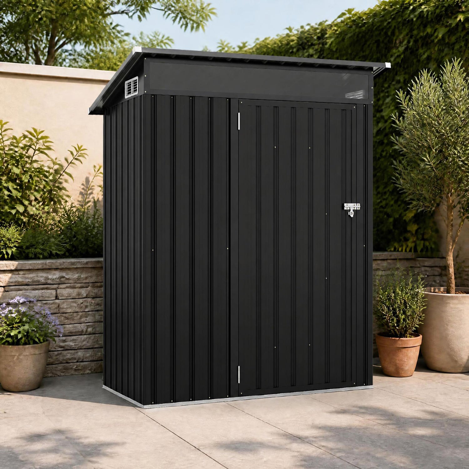 5 x 3 FT Outdoor Storage Shed, Lockable Door, Gray Sheds & Outdoor Storage at Gallery Canada