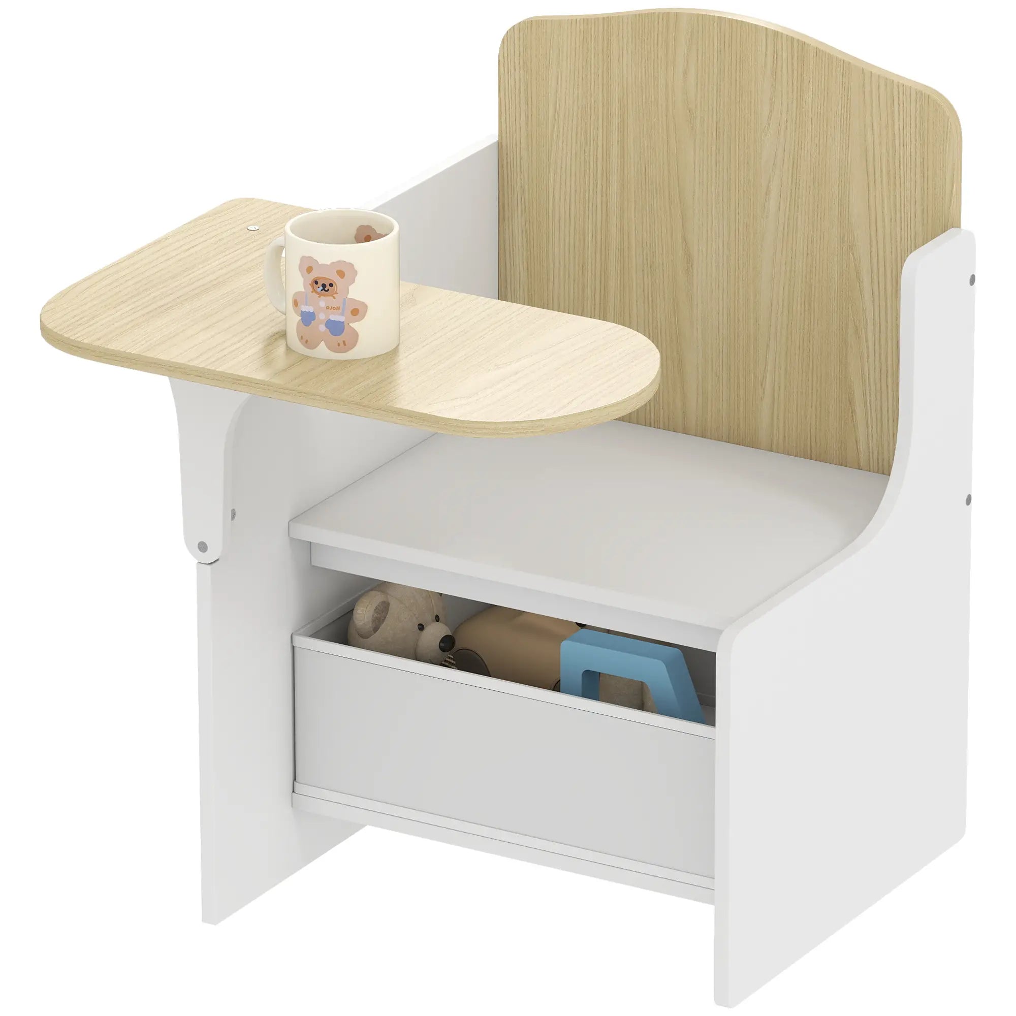 Kids Table And Chair Set With Storage Bin, Ages 3-5, White Kids Table Sets at Gallery Canada
