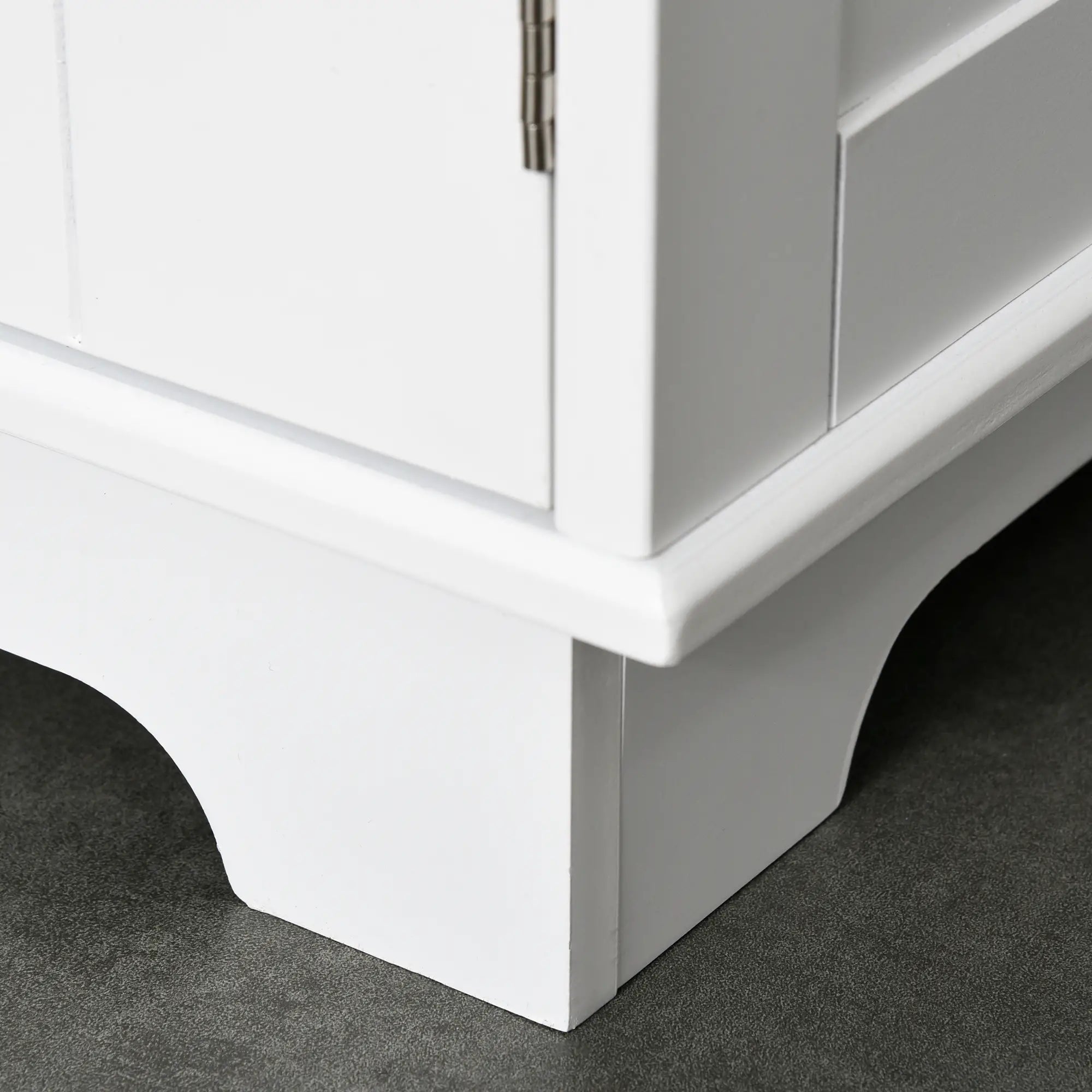 Coastal Kitchen Buffet Hutch, Wood Storage Cupboard, Glass Door, White Kitchen Pantry Cabinets at Gallery Canada