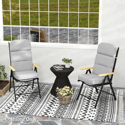 Outdoor Seat Cushion with Back, UPF 20+, Non-Slip, Light Grey Patio Chair Cushions at Gallery Canada