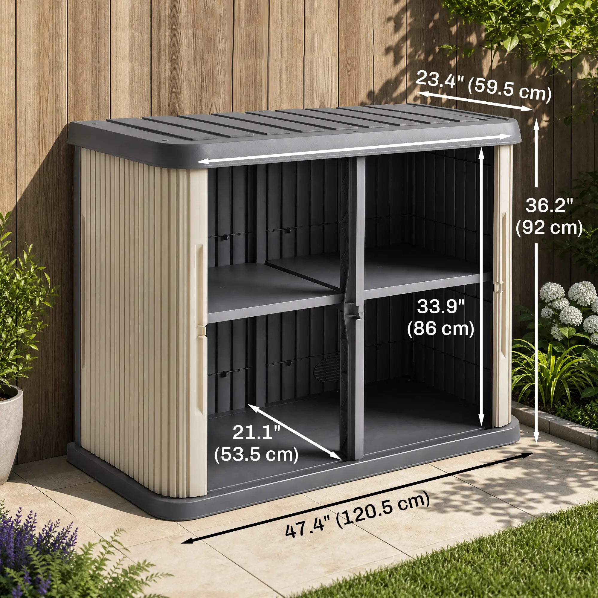 127 Gallon Outdoor Storage Cabinet, Grey Sheds at Gallery Canada