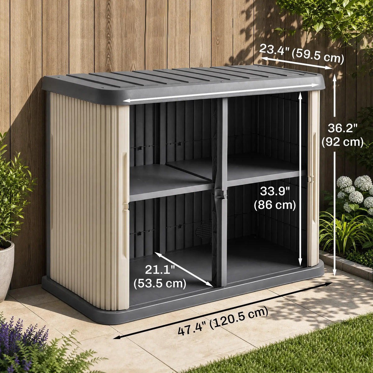 127 Gallon Outdoor Storage Cabinet, Grey Sheds at Gallery Canada