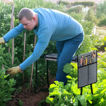 Foldable Garden Kneeler Seat, Thick EVA Foam Pad, Tool Pouch, Grey Garden Accessories at Gallery Canada
