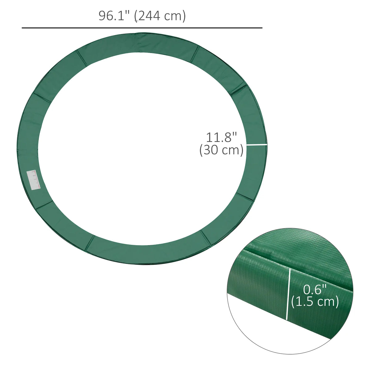 8ft Trampoline Pad, 96" Spring Safety Cover, EPE Foam, Green Trampolines at Gallery Canada