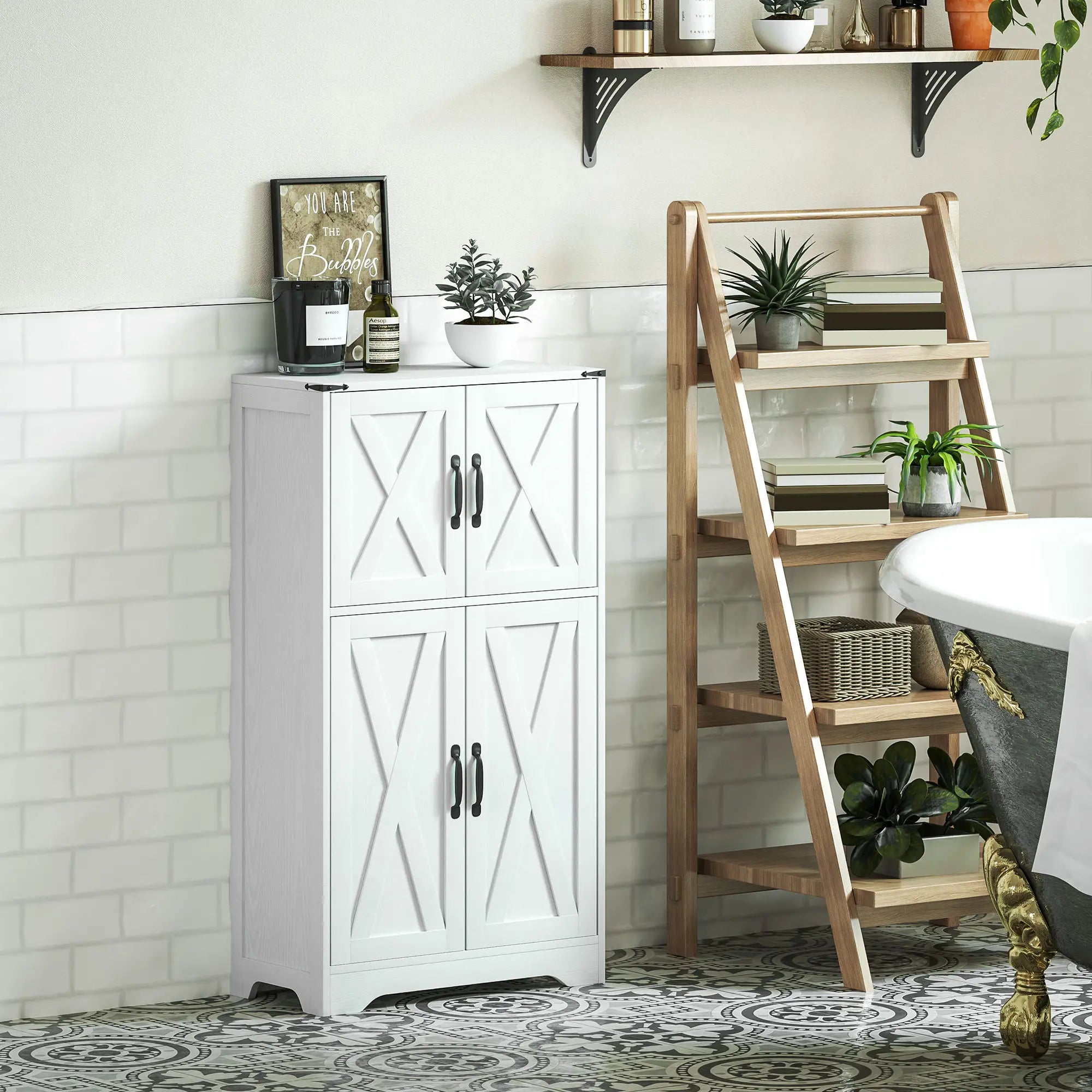Farmhouse Kitchen Pantry, Freestanding Storage Cabinet, White Kitchen Pantry Cabinets at Gallery Canada