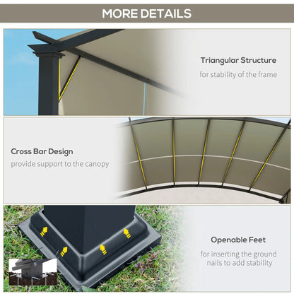 11' x 11' Retractable Pergola Canopy, Patio Backyard, Beige